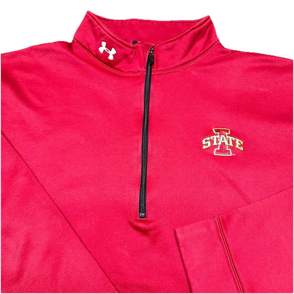 Under Armour Iowa State Cyclones Red 1/4 Zip Pullover Sweatshirt NCAA Men's XL - Picture 2 of 8